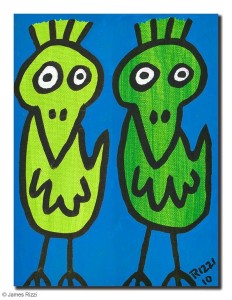 TWO GREEN DREAM BIRDS